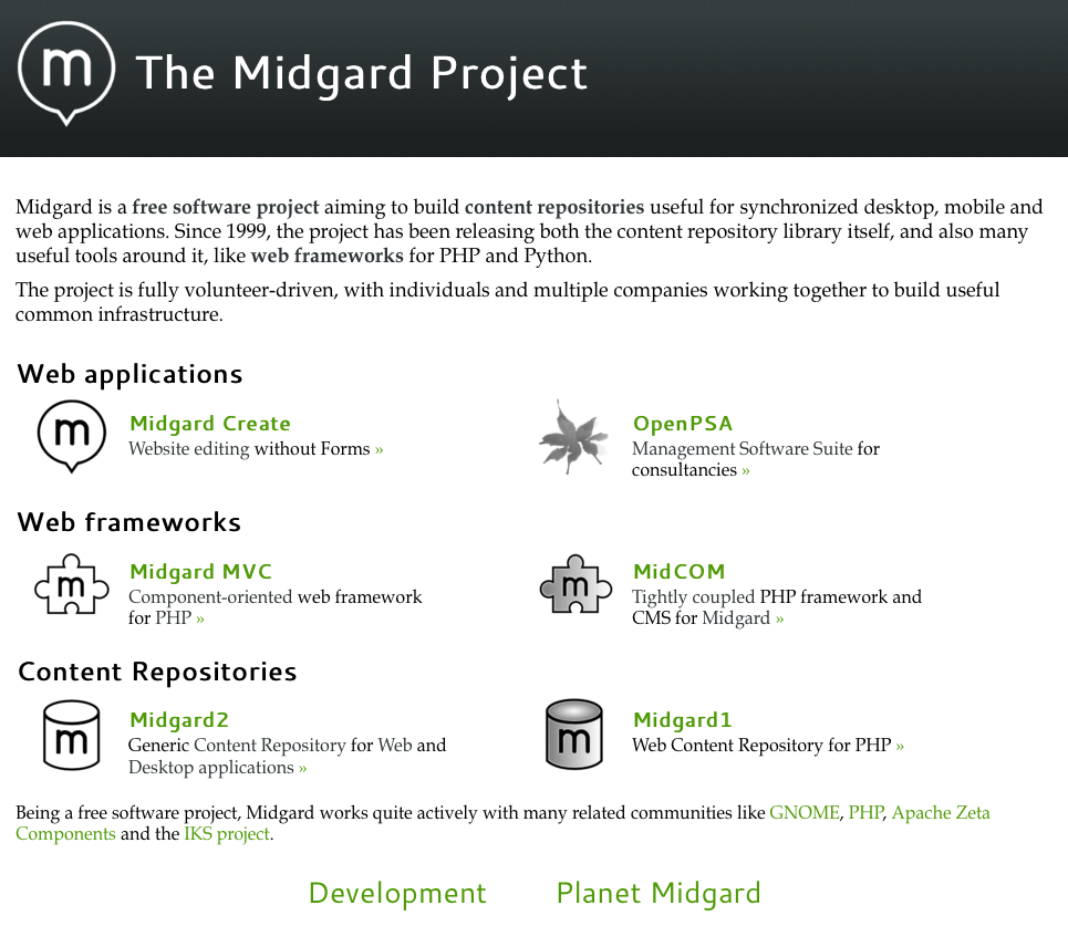 Relaunch of Midgard Web site (under development).