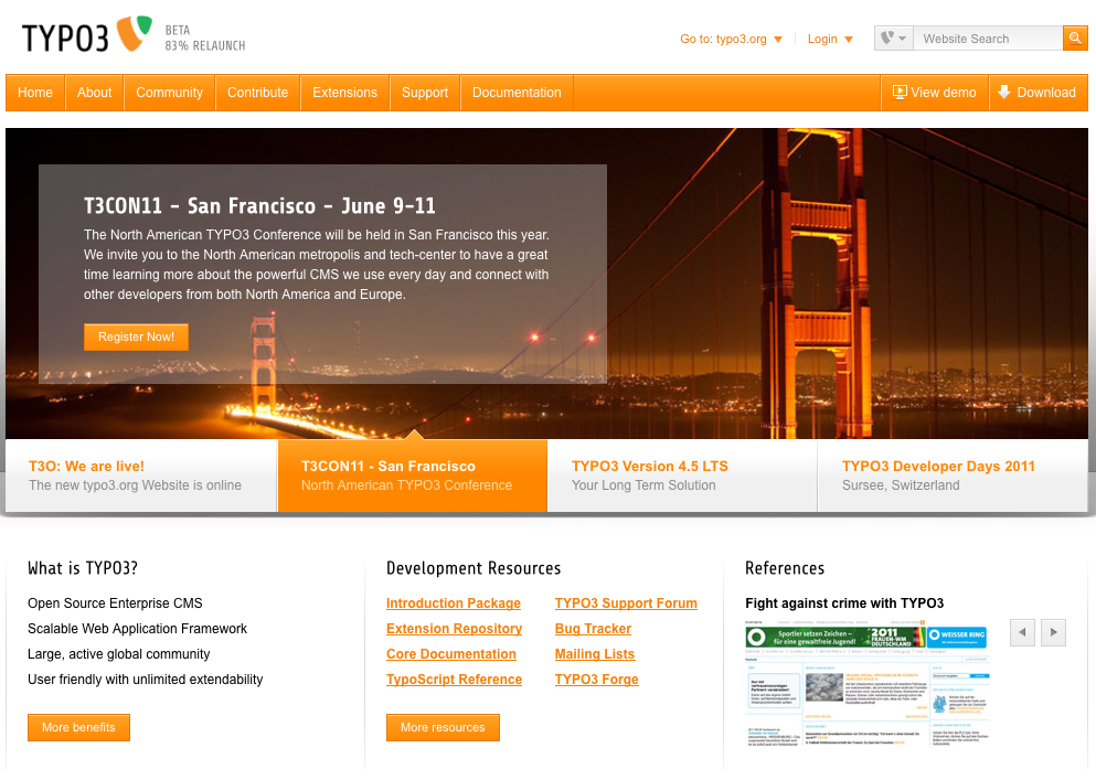 Relaunch of typo3.org (under development).
