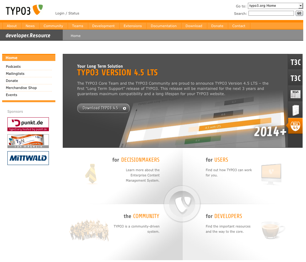 TYPO3.org Web site as of today.